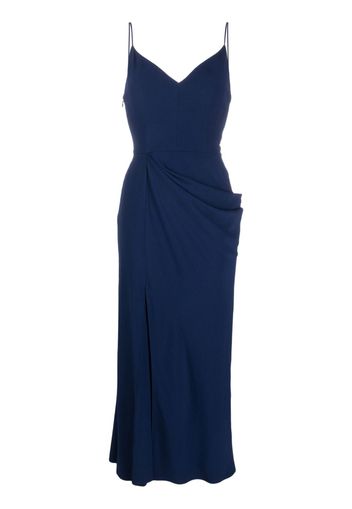 Alexander McQueen spaghetti-strap draped dress - Blau