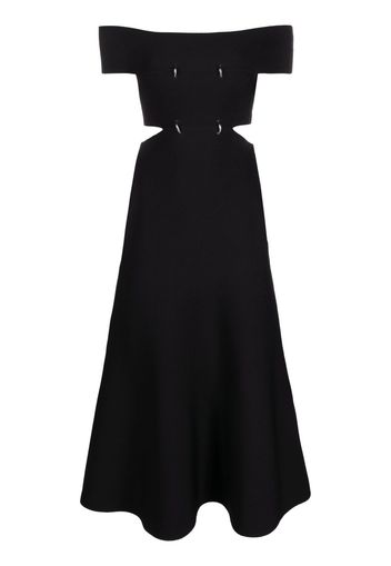 Alexander McQueen off-shoulder flared midi dress - Schwarz