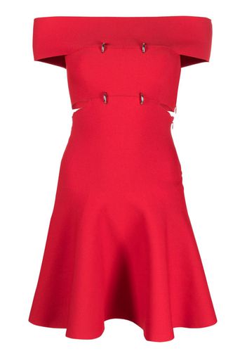 Alexander McQueen off-shoulder cutout jersey minidress - Rot