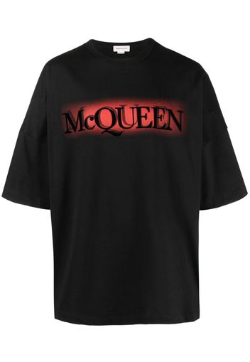 Alexander McQueen logo-print cotton T-Shirt - Schwarz