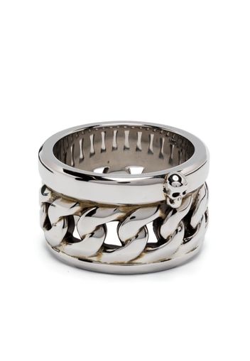 Alexander McQueen chain-motif band ring - Silber