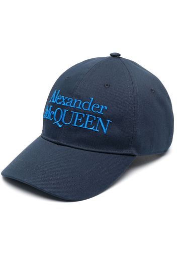 Alexander McQueen logo-embroidered baseball cap - Blau