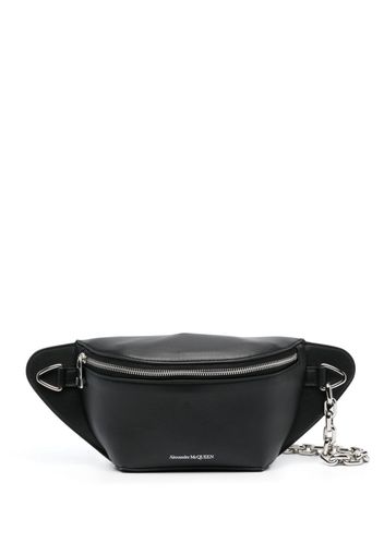 Alexander McQueen leather messenger bag - Schwarz