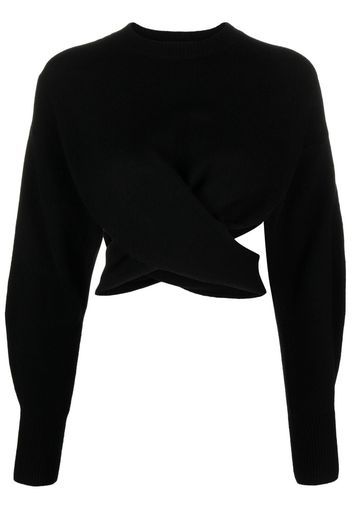 Alexander McQueen twisted cropped jumper - Schwarz