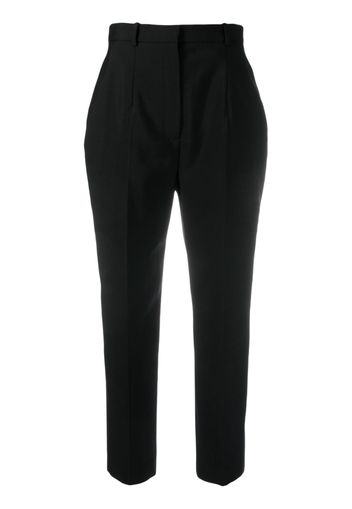 Alexander McQueen cropped wool trousers - Schwarz