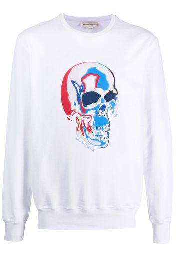 Alexander McQueen skull-print cotton sweatshirt - Weiß