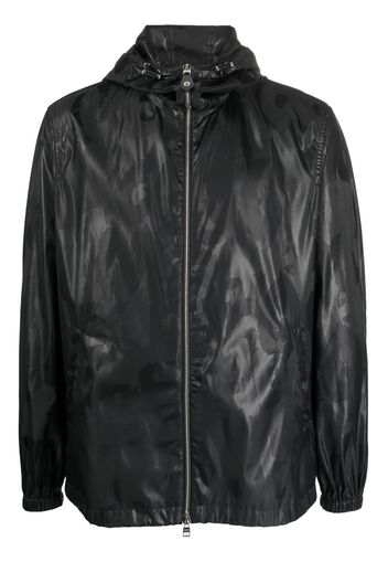 Alexander McQueen Graffiti print hooded jacket - Schwarz