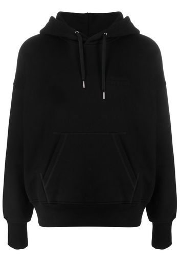 Alexander McQueen logo-embroidered cotton hoodie - Schwarz