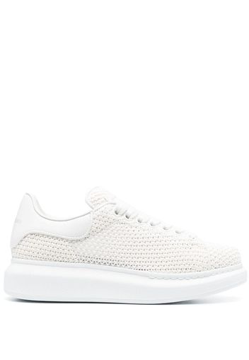 Alexander McQueen knitted lace-up sneakers - Weiß