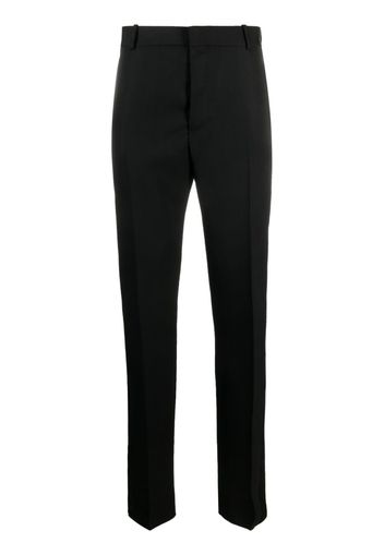 Alexander McQueen satin-trimmed tailored trousers - Schwarz