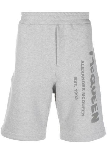 Alexander McQueen Graffiti-print track shorts - Grau