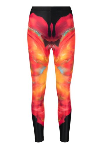 Alexander McQueen abstract-print leggings - Schwarz