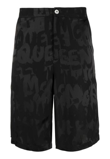 Alexander McQueen Graffiti logo-jacquard shorts - Schwarz