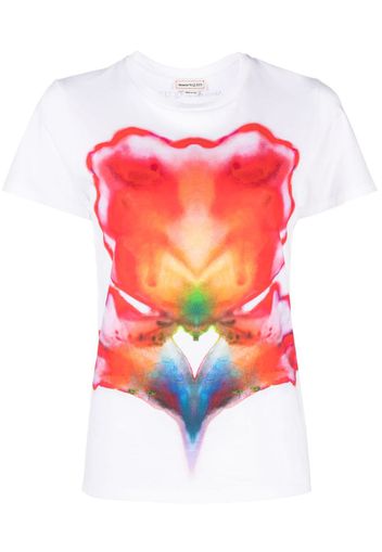 Alexander McQueen abstract-print T-shirt - Weiß