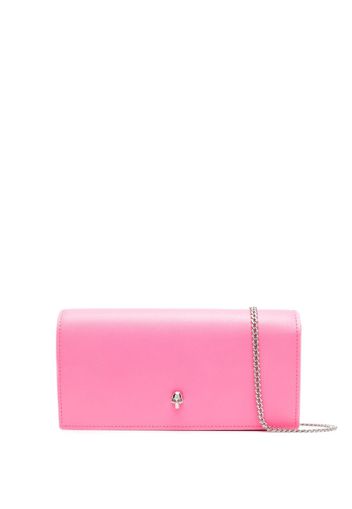 Alexander McQueen Skull-logo leather chain wallet - Rosa