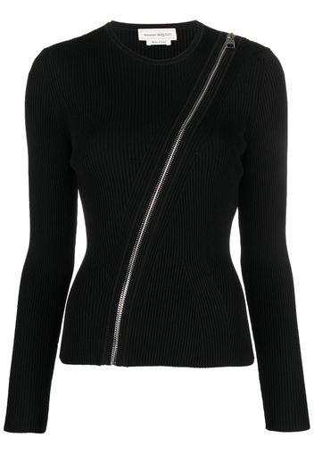 Alexander McQueen zip-detail sweatshirt - Schwarz