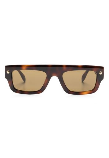 Alexander McQueen Spike Studs rectangular-frame sunglasses - Braun