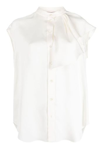 Alexander McQueen sleeveless ruffled blouse - Weiß