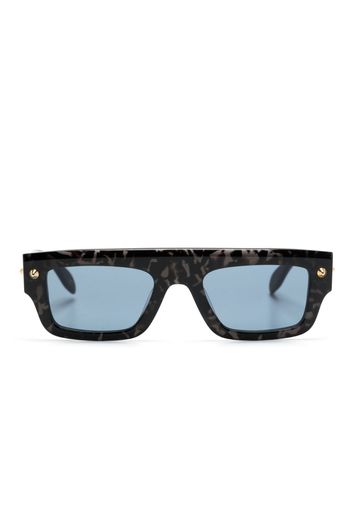 Alexander McQueen marble-pattern square-frame sunglasses - Schwarz