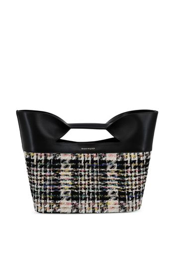 Alexander McQueen small The Bow tweed tote bag - Schwarz