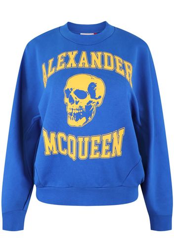 Alexander McQueen skull-print crew-neck sweatshirt - Blau