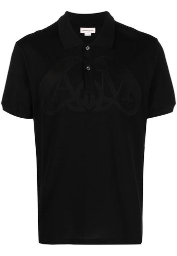 Alexander McQueen Poloshirt mit Logo-Stickerei - Schwarz