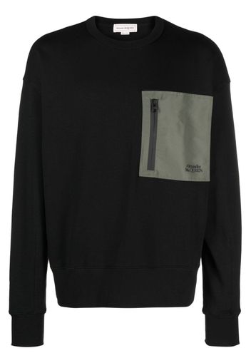 Alexander McQueen Sweatshirt mit Kontrasttasche - Schwarz