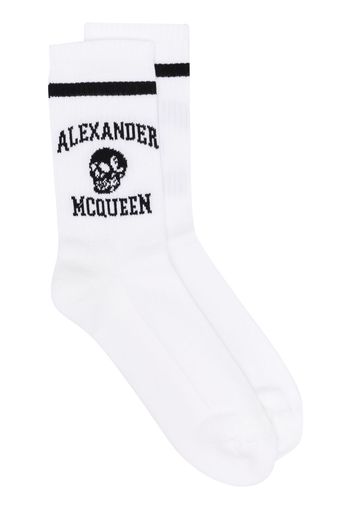 Alexander McQueen Socken mit Totenkopf - Weiß