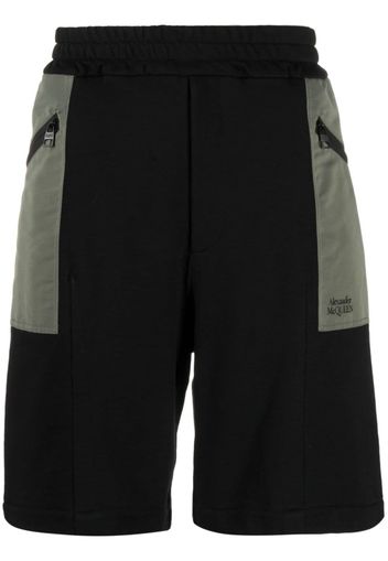 Alexander McQueen two-tone elasticated track shorts - Schwarz