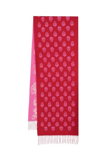 Alexander McQueen skull intarsia-knit wool scarf - Rosa