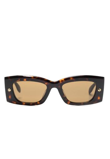 Alexander McQueen Spike Studs rectangular-frame sunglasses - Braun