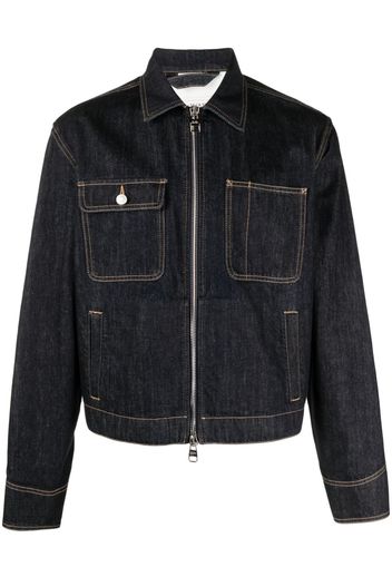 Alexander McQueen zip-up denim jacket - Blau