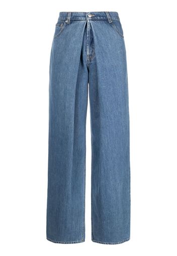 Alexander McQueen pleat-detail baggy-fit jeans - Blau