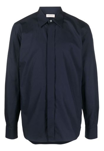 Alexander McQueen concealed-fastening cotton shirt - Blau