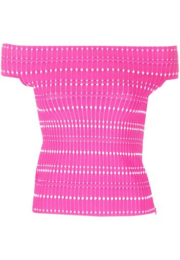 Alexander McQueen open-knit off-shoulder top - Rosa