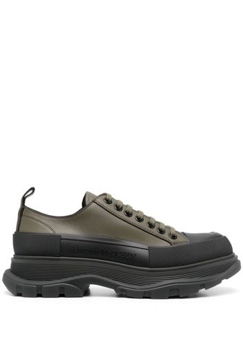 Alexander McQueen Tread Slick leather sneakers - Grün