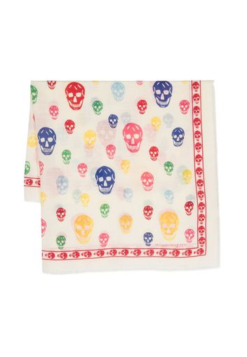 Alexander McQueen skull-print wool scarf - Nude