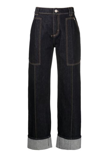 Alexander McQueen turn-up straight-leg jeans - Blau