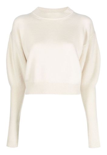 Alexander McQueen cropped wool-cashmere jumper - Nude