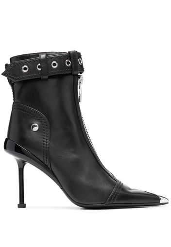 Alexander McQueen buckle-fastening leather ankle boots - Schwarz