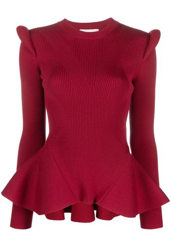 Alexander McQueen long-sleeve knitted top - Rot