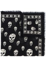 Alexander McQueen Schal mit Totenkopf-Print - Schwarz