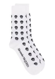 Alexander McQueen Socken mit Totenköpfen - Weiß