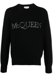 Alexander McQueen Pullover mit Logo-Stickerei - Schwarz