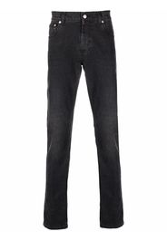 Alexander McQueen Gerade Jeans mit Logo-Stickerei - Grau