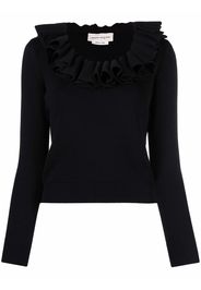 Alexander McQueen Pullover mit Rüschenkragen - Schwarz