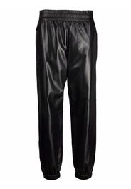 Alexander McQueen Lederhose mit Stretchbund - Schwarz