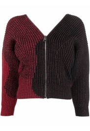 Alexander McQueen zipped-up V-neck sweater - Rot