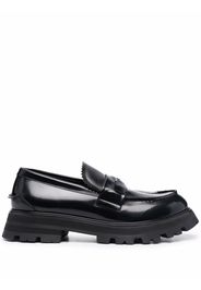 Alexander McQueen ridged leather loafers - Schwarz