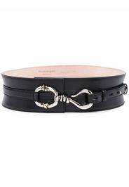 Alexander McQueen wide leather belt - Schwarz